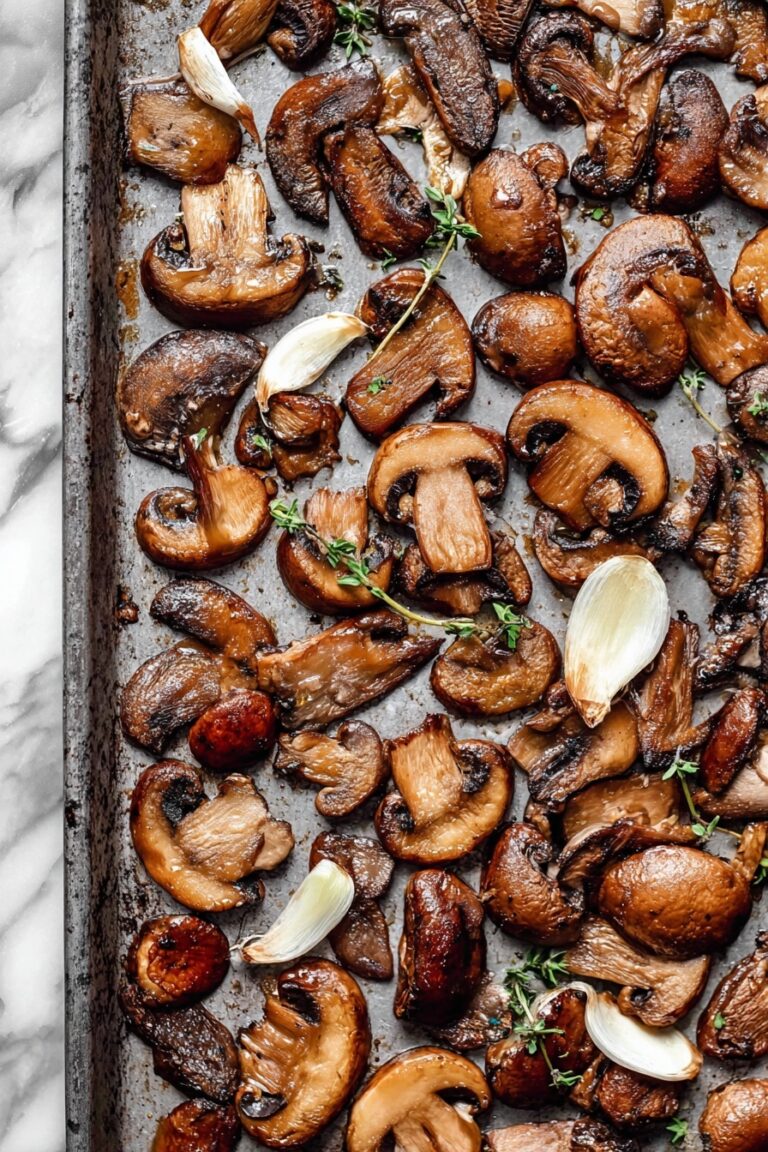 Crispy Garlic Thyme Roast Mushrooms Recipe