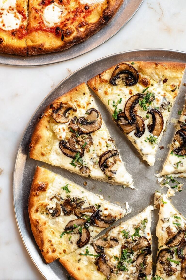 Mushroom Herb Pizza with Goat Cheese Recipe