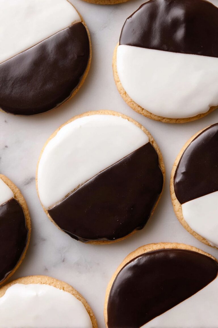 Black and White Cookies with Vanilla and Chocolate Icing Recipe