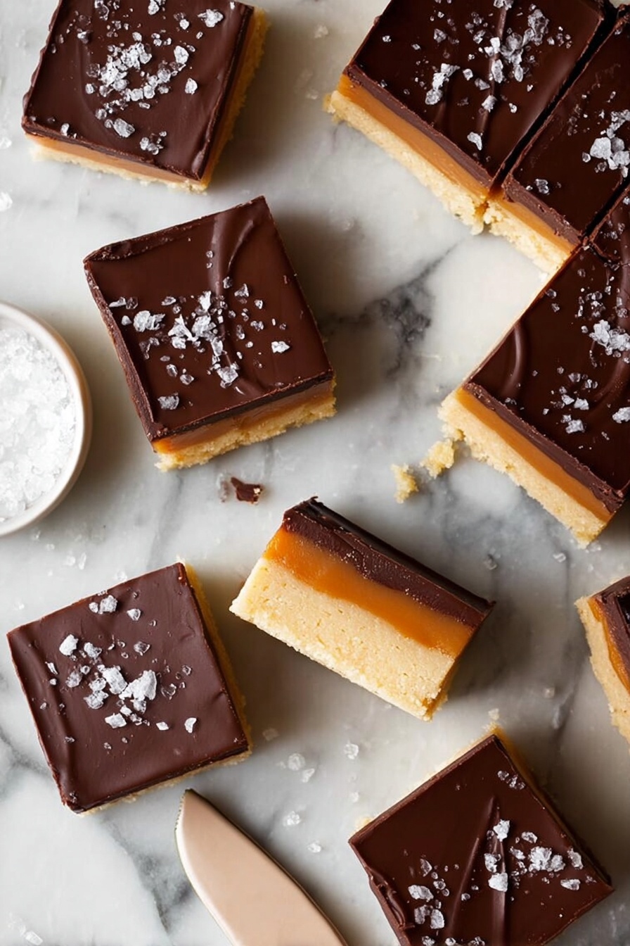 Chewy Caramel Shortbread Bars Recipe