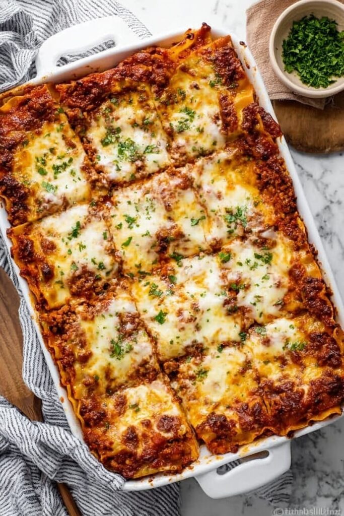 Homemade Lasagna with Meat and Cheese Recipe