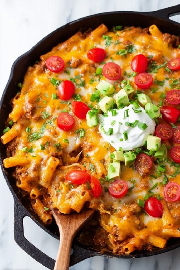Cheesy Enchilada Pasta Recipe