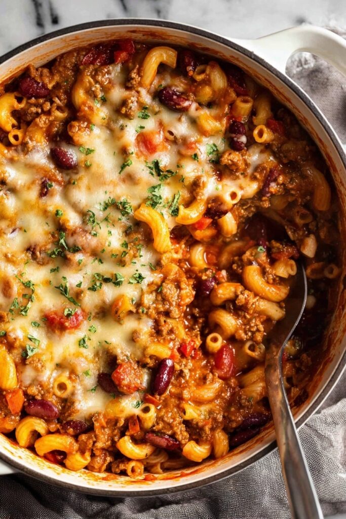 One-Pot Cheesy Chili Mac Recipe