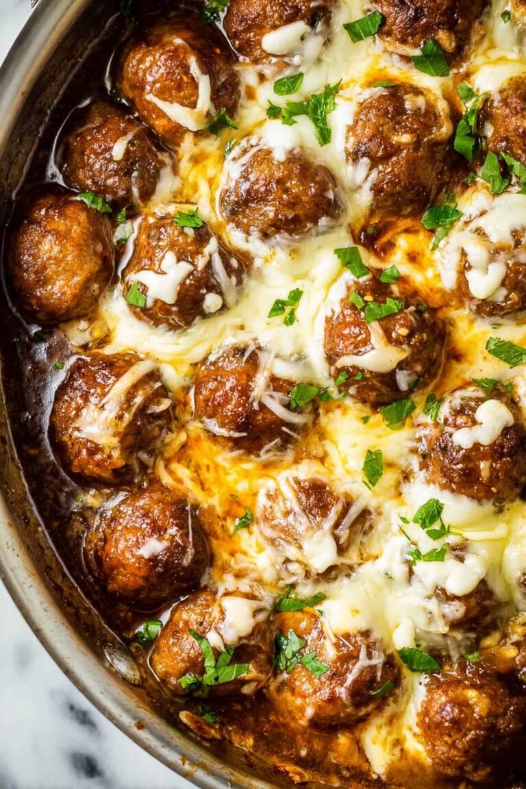 French Onion Meatballs in Slow Cooker Recipe
