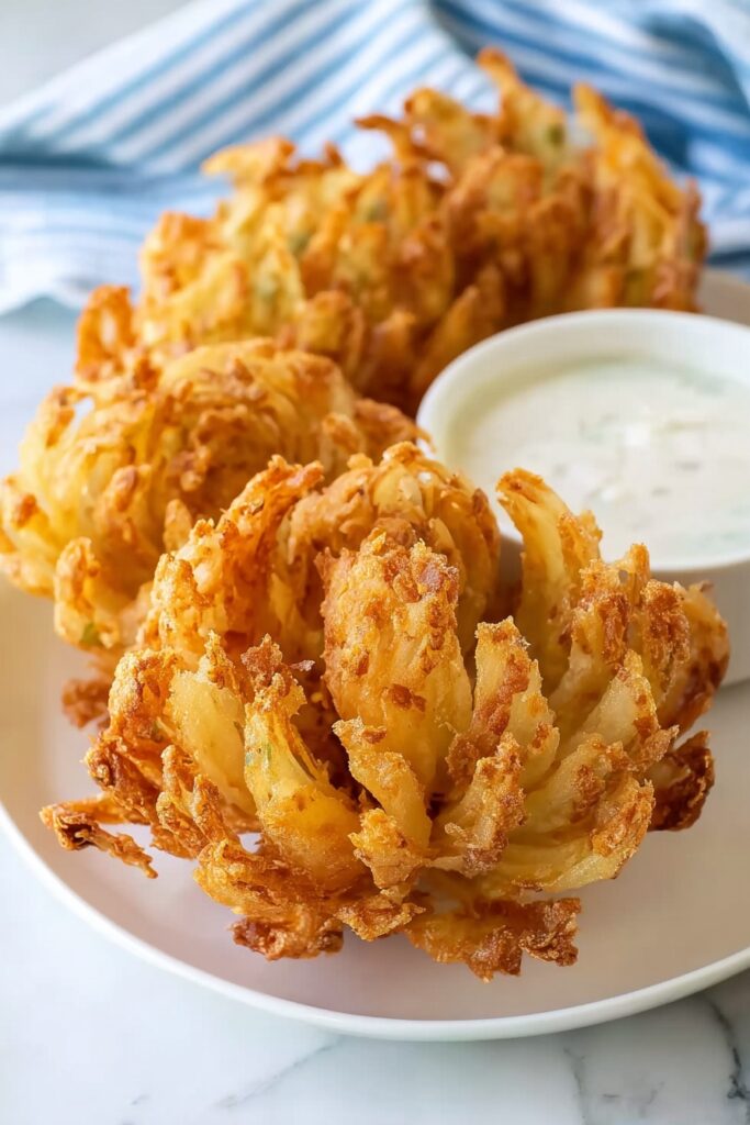 Homemade Blooming Onion with Dipping Sauce Recipe