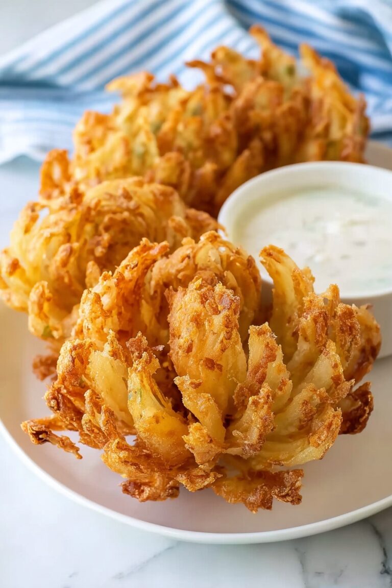 Homemade Blooming Onion with Dipping Sauce Recipe