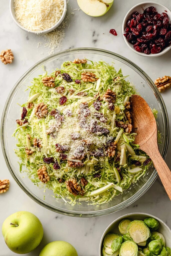 Crispy Brussels Sprouts Salad with Apples Recipe
