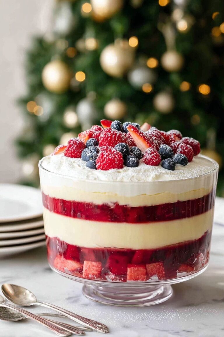 Christmas Fruit Trifle with Berry Jelly Recipe