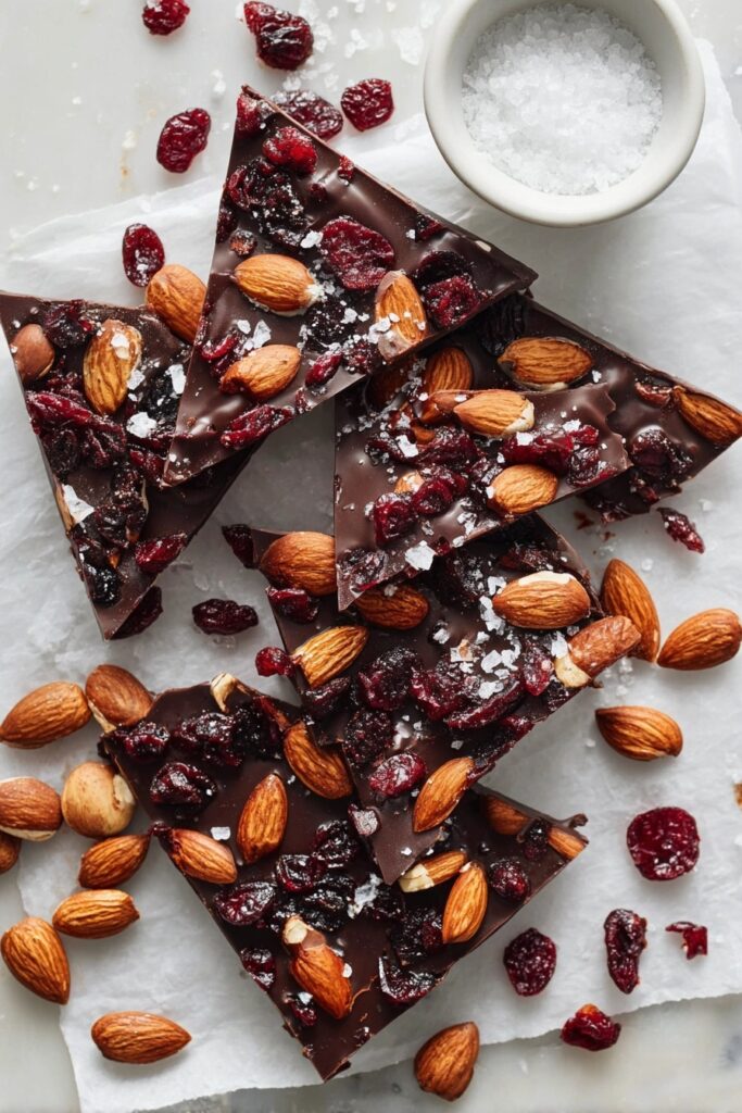 Easy Chocolate Bark Recipe with Nuts and Dried Fruit Recipe