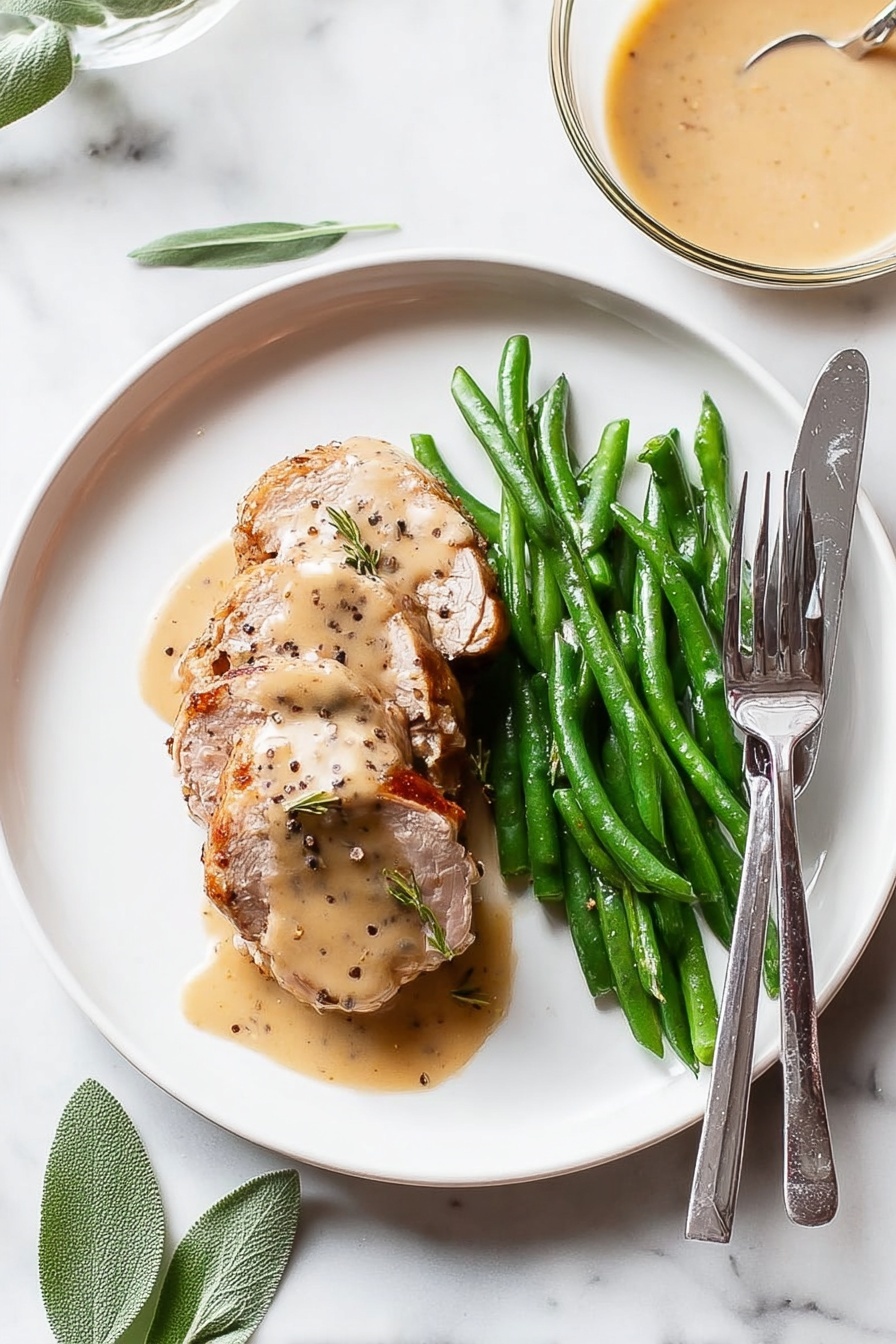 The image shows four slices of roasted chicken with golden brown, slightly crispy skin on top, placed in a row on a white plate with a gray rim. Each slice shows two layers: the top crispy skin with a rich, golden color and some charred spots, and the inner white meat beneath, which looks tender and juicy. Some green leaves are visible in the background, resting on the white marbled surface under the plate. The scene is close-up, highlighting the texture of the roasted skin and the softness of the chicken meat. Photo taken with an iphone --ar 2:3 --v 7 - Turkey Roulade with Cranberry Stuffing, holiday turkey roulade, festive turkey breast wrap, elegant stuffing roulade, savory cranberry turkey