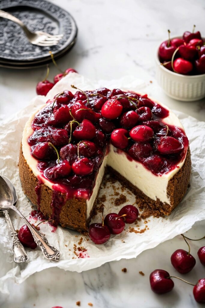 Cherry Biscoff Cheesecake Recipe
