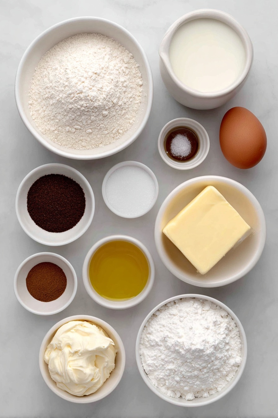 Flat lay of a small white ceramic bowl of warm whole milk, a small white ceramic bowl of granulated sugar, a small white ceramic bowl of melted salted butter, one whole large brown egg, one whole large brown egg yolk, a white ceramic bowl filled with bread flour, a small white ceramic bowl of kosher salt, a small white ceramic bowl of extra-virgin olive oil, a small white ceramic bowl of softened salted butter for filling, a small white ceramic bowl of packed dark brown sugar, a small white ceramic bowl of ground cinnamon, a small white ceramic bowl of softened cream cheese, a small white ceramic bowl of powdered sugar, a small white ceramic bowl of softened salted butter for frosting, and a small white ceramic bowl of vanilla extract placed on a clean white marble surface, soft natural light, photo taken with an iPhone, professional food photography style, fresh ingredients, white ceramic bowls, no bottles, no duplicates, no utensils, no packaging --ar 2:3 --v 7 --p m7354615311229779997 - Ultimate Fluffy Cinnamon Rolls, soft cinnamon rolls, homemade cinnamon rolls, easy cinnamon roll recipe, fluffy breakfast treats