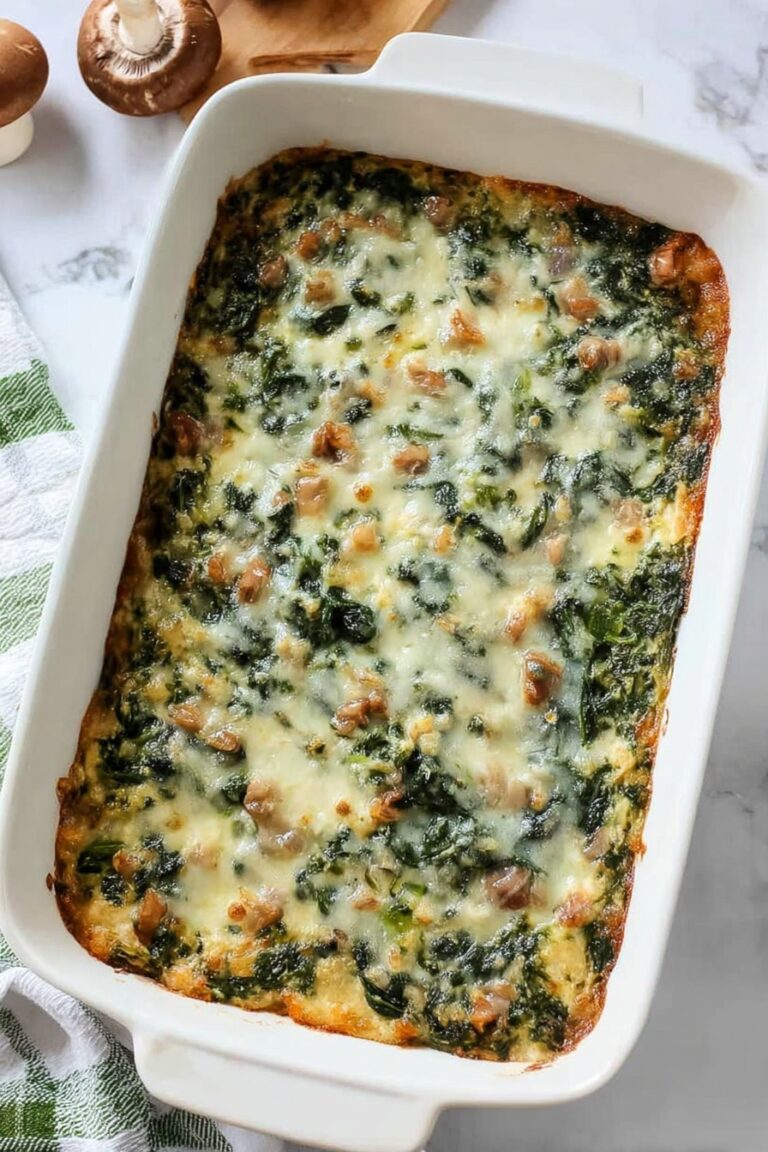 Spinach Mushroom Breakfast Casserole Recipe