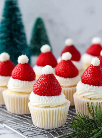 Festive Santa Hat Mini Cheesecakes Recipe